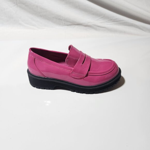 Link Girls Glossy Pink Loafers – Size 3 – Bold Statement Style - Picture 7 of 10